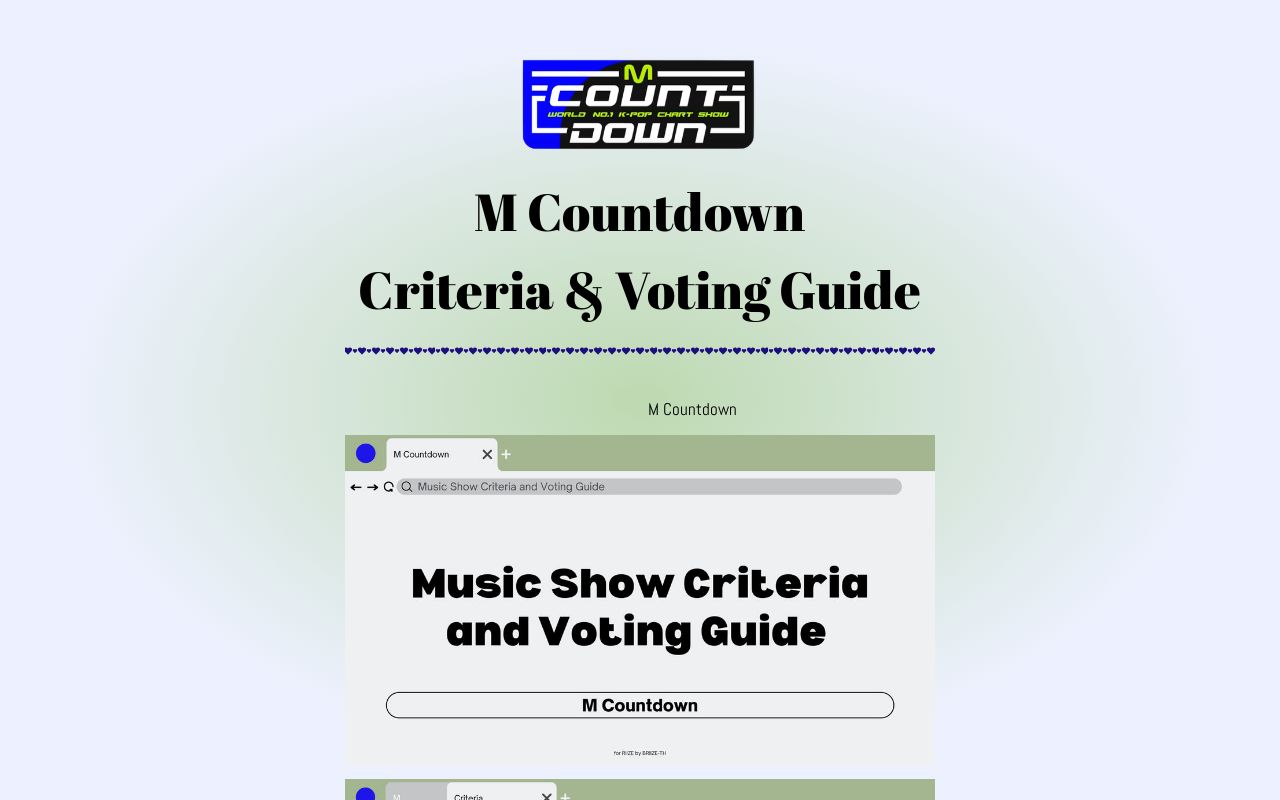 M Countdown Criteria & Voting Guide
